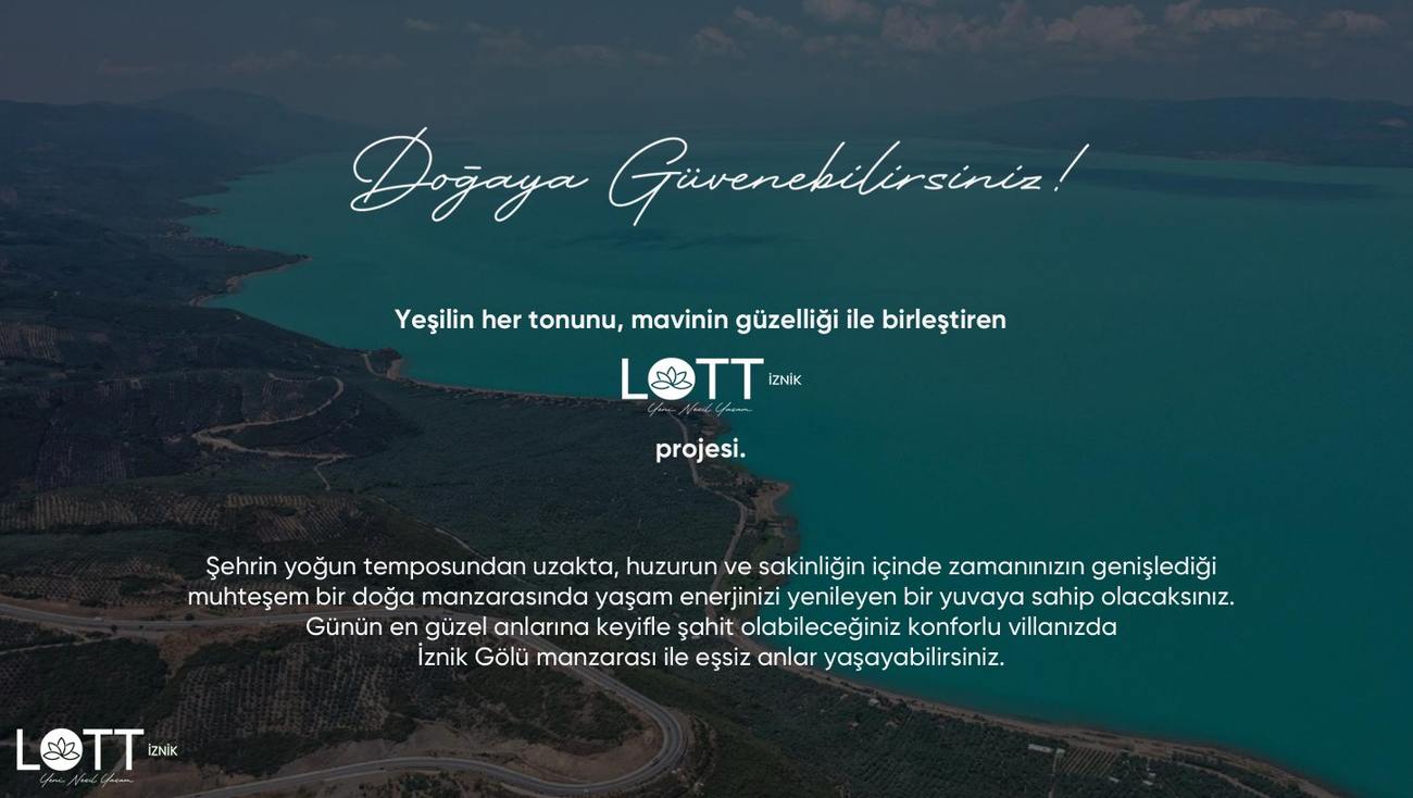 İznik Gölü ve çevresindeki zeytinlikler, yamaçtan görünüm